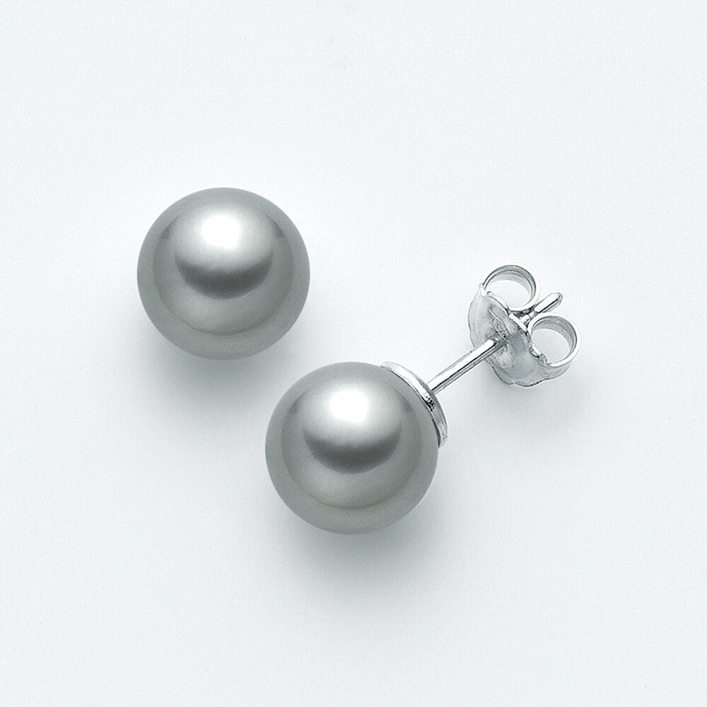 Orecchini Miluna in Oro con Perle Grigie 5-5,5 mm