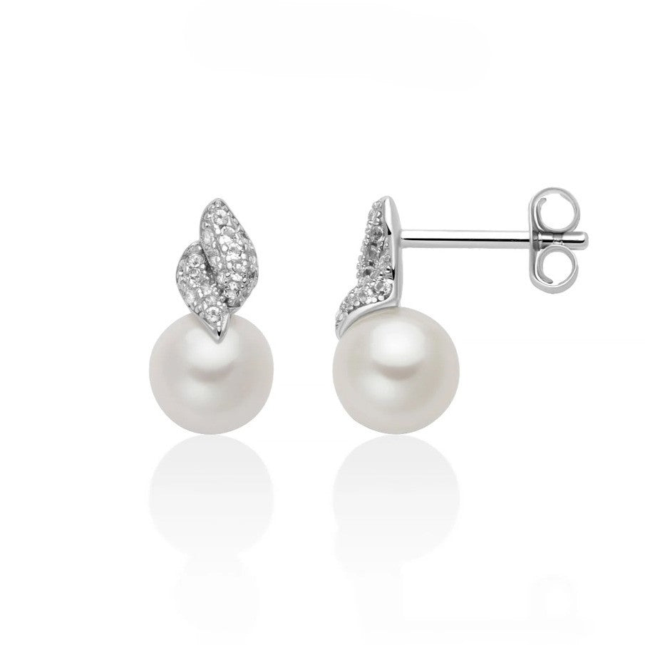 Orecchini Miluna Venere in Argento con Perle Oriente e Topazi