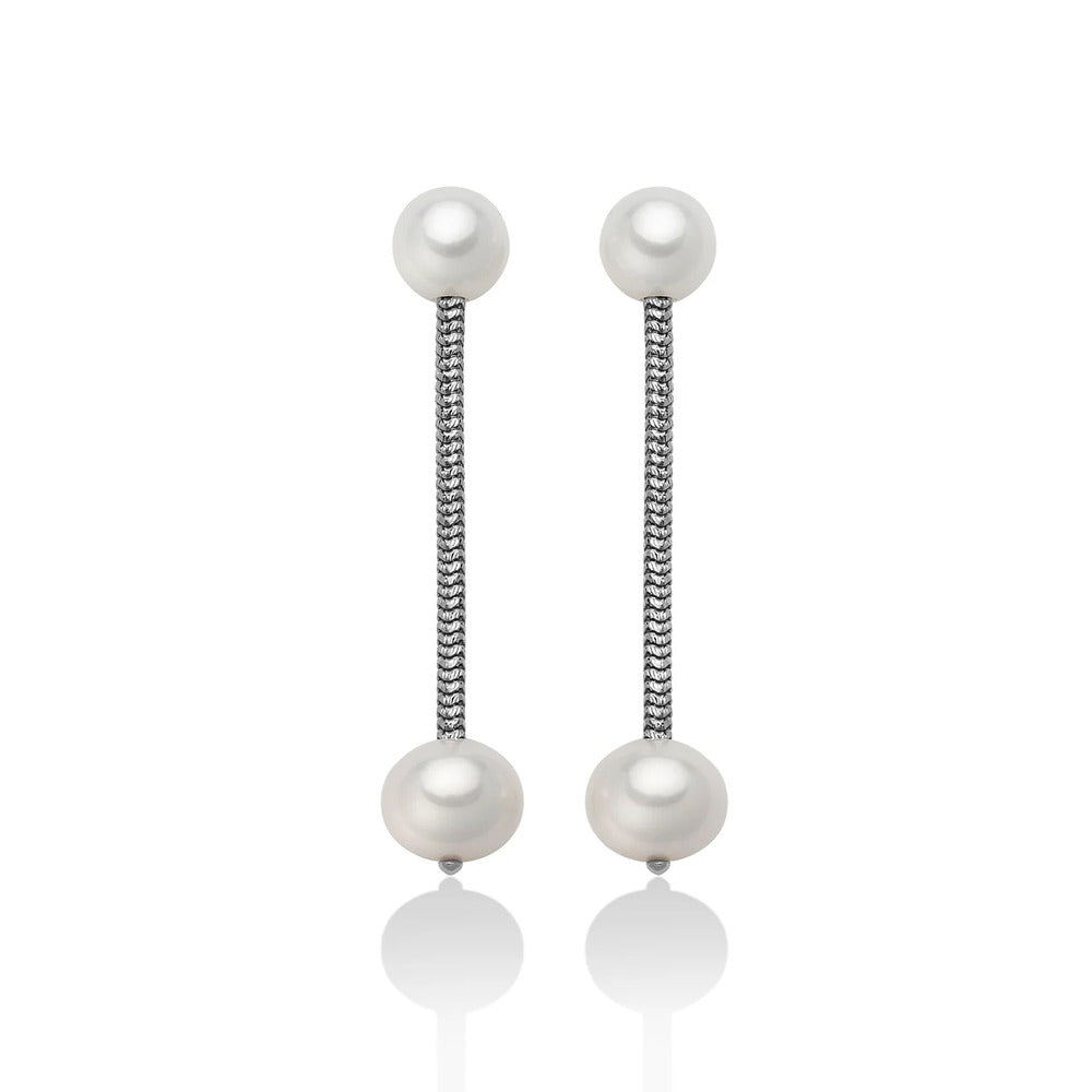 Orecchini Miluna pendenti in Argento con Perle