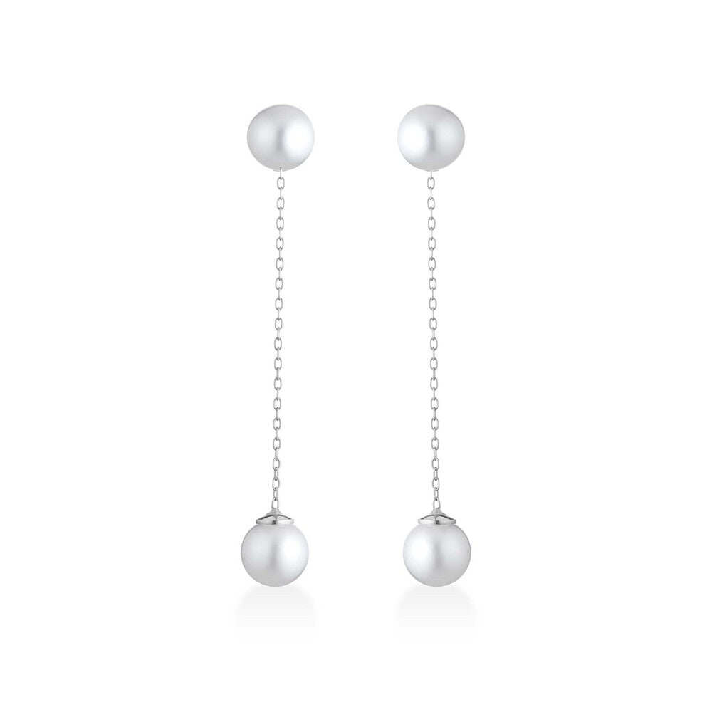 Orecchini LELUNE in Oro bianco 18kt e Perle d'acqua dolce
