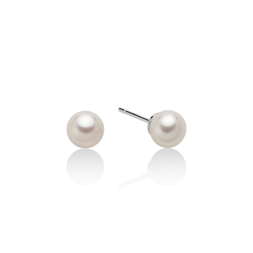 Orecchini Miluna in Oro Bianco con Perle 7-7,5 mm