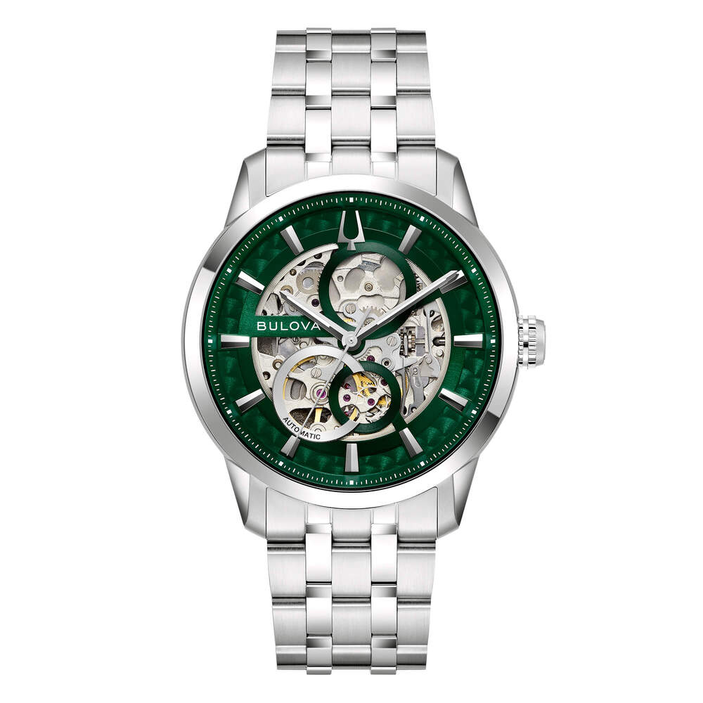 Orologio BULOVA Sutton Skeleton 40mm Silver/Green