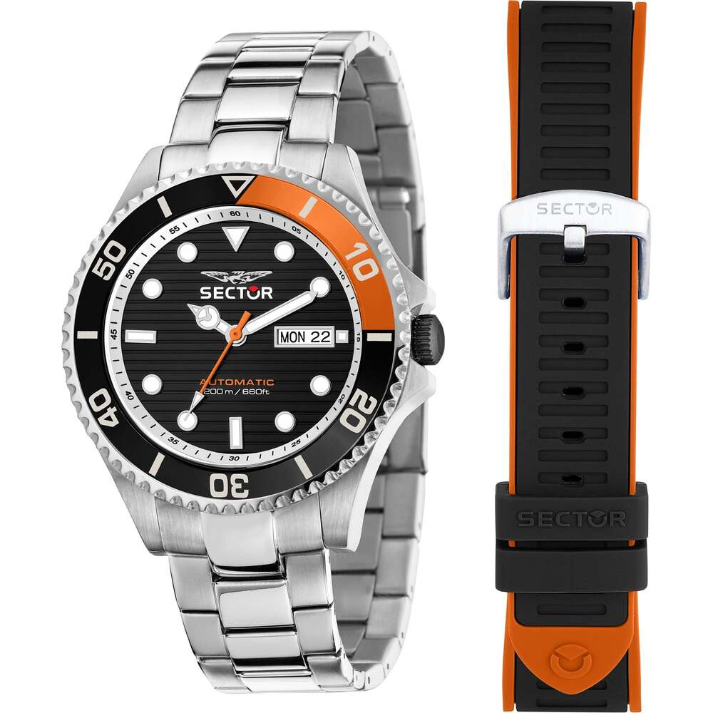 Orologio Automatico Uomo SECTOR Collezione 230 Black/Orange