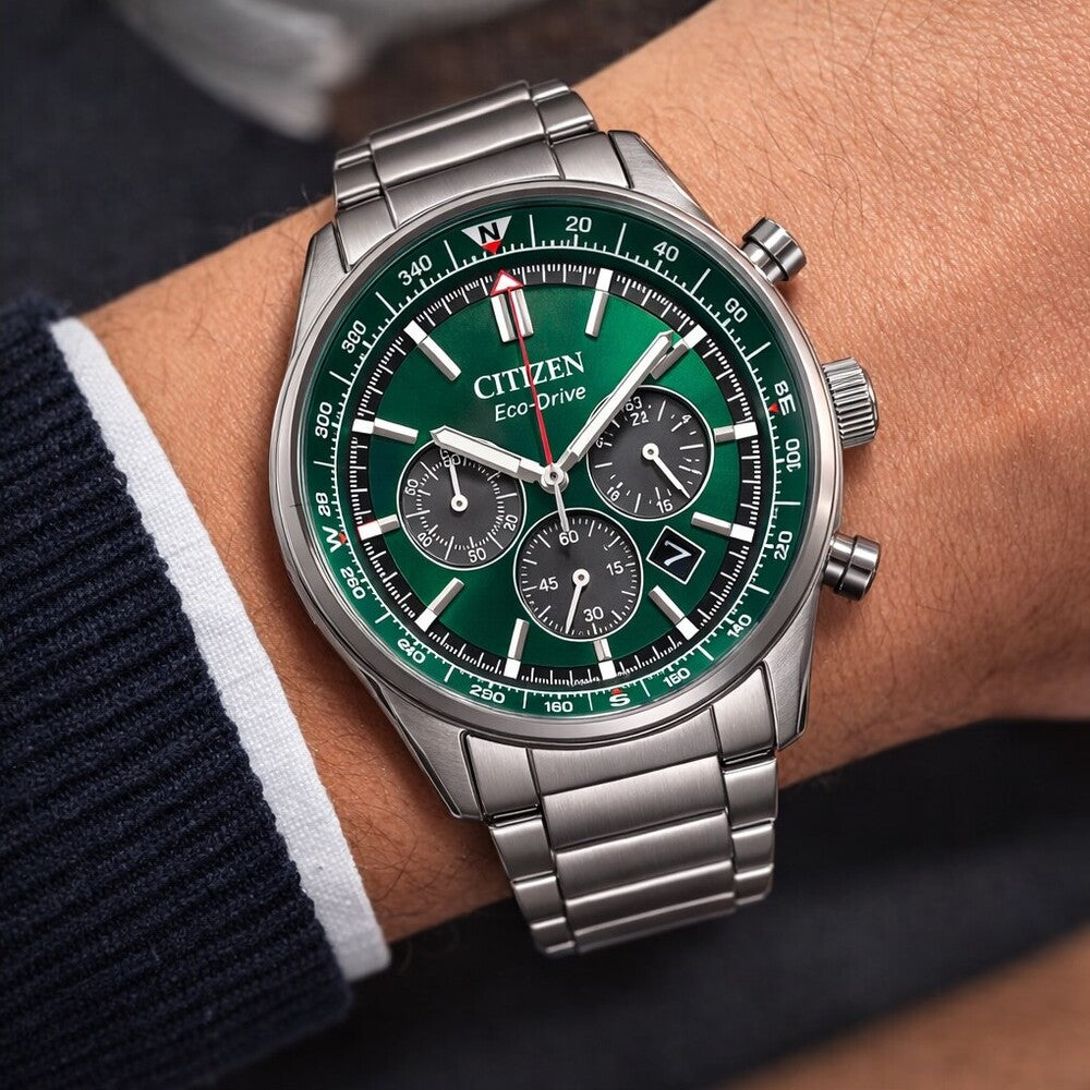 Orologio CITIZEN Aviator Crono Silver/Green