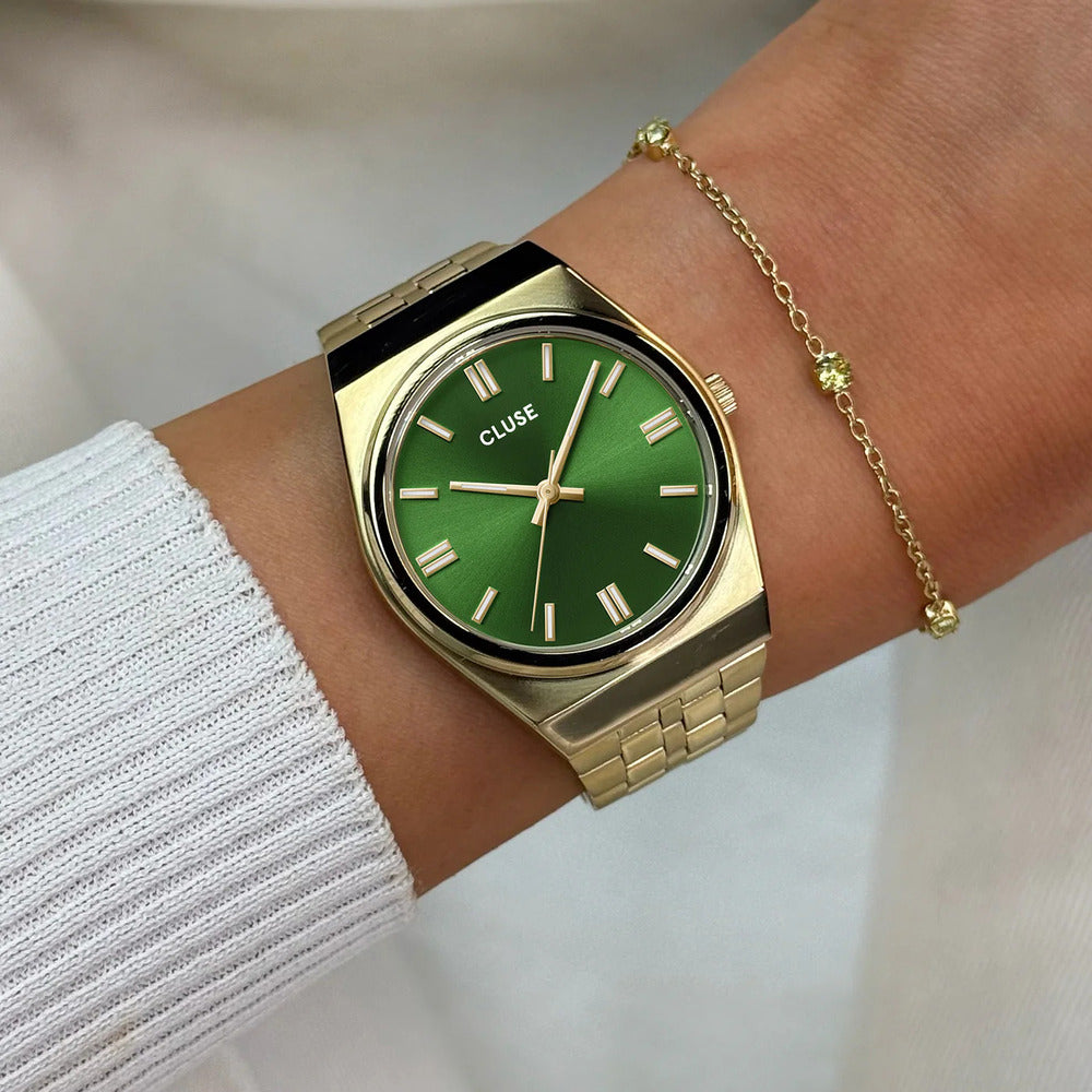 Orologio Cluse Retro 70s Gold, Forest Green Colour