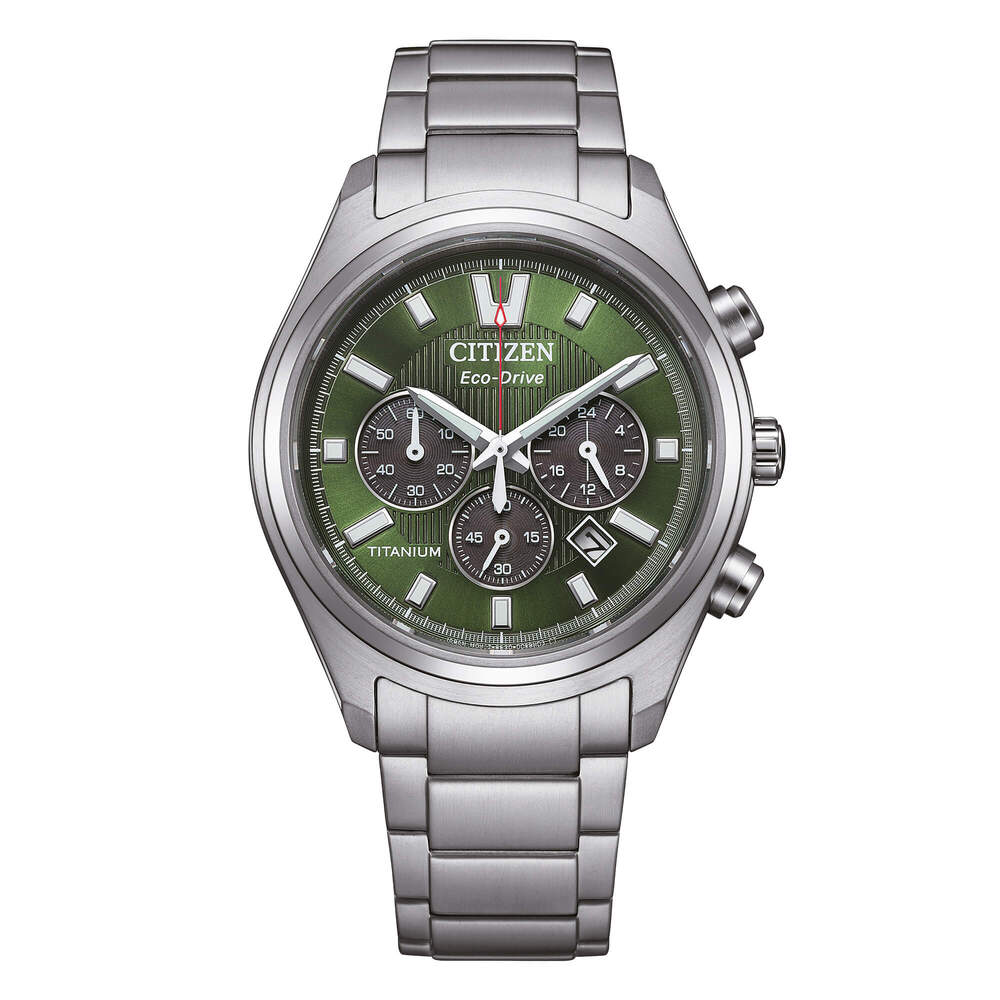 Orologio Cronografo Citizen Super Titanio 4750 Silver Green