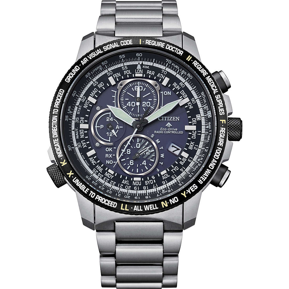 Orologio Citizen Eco Drive in Super Titanio Crono SKY Radiocontrollato