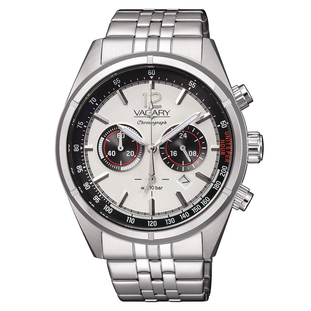 Orologio Uomo VAGARY by CITIZEN Rockwell Crono Silver/White