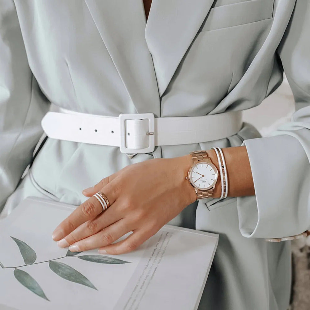 Orologio Daniel Wellington Iconic Link Rose Gold White 36mm