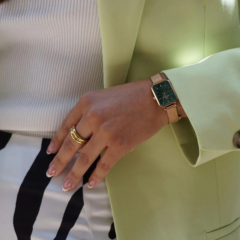 Orologio Daniel Wellington Quadro Pressed Evergold Gold/Green