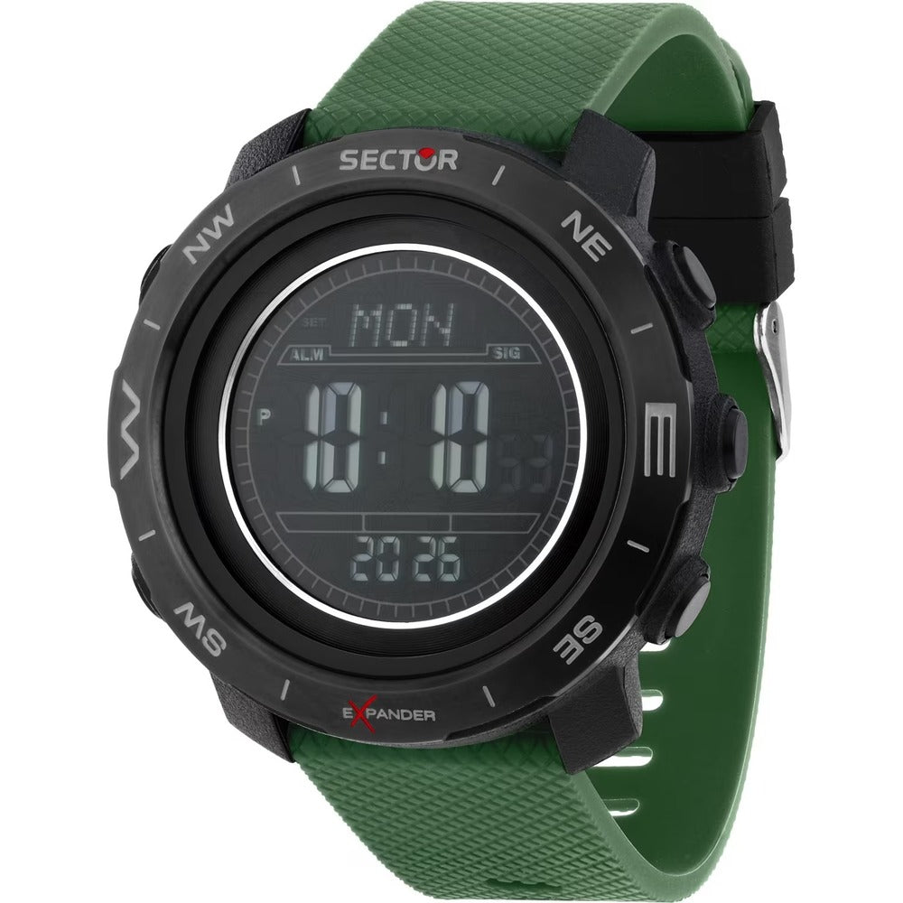 Orologio Digitale Uomo Sector Ex-52 Verde e Nero