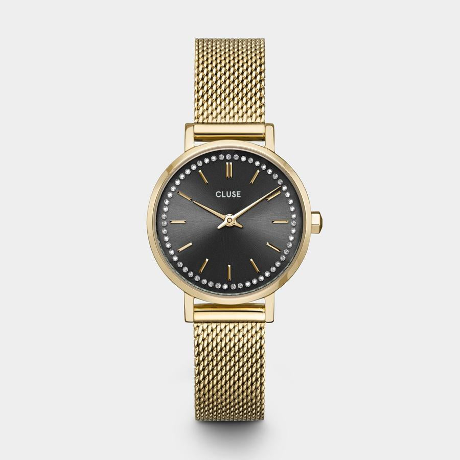 Orologio donna CLUSE Boho Chic Petite Crystals Mesh Grey, Gold Colour