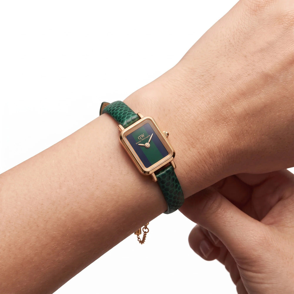 Orologio Daniel Wellington Quadro Mini Green Lizard Warwick Gold