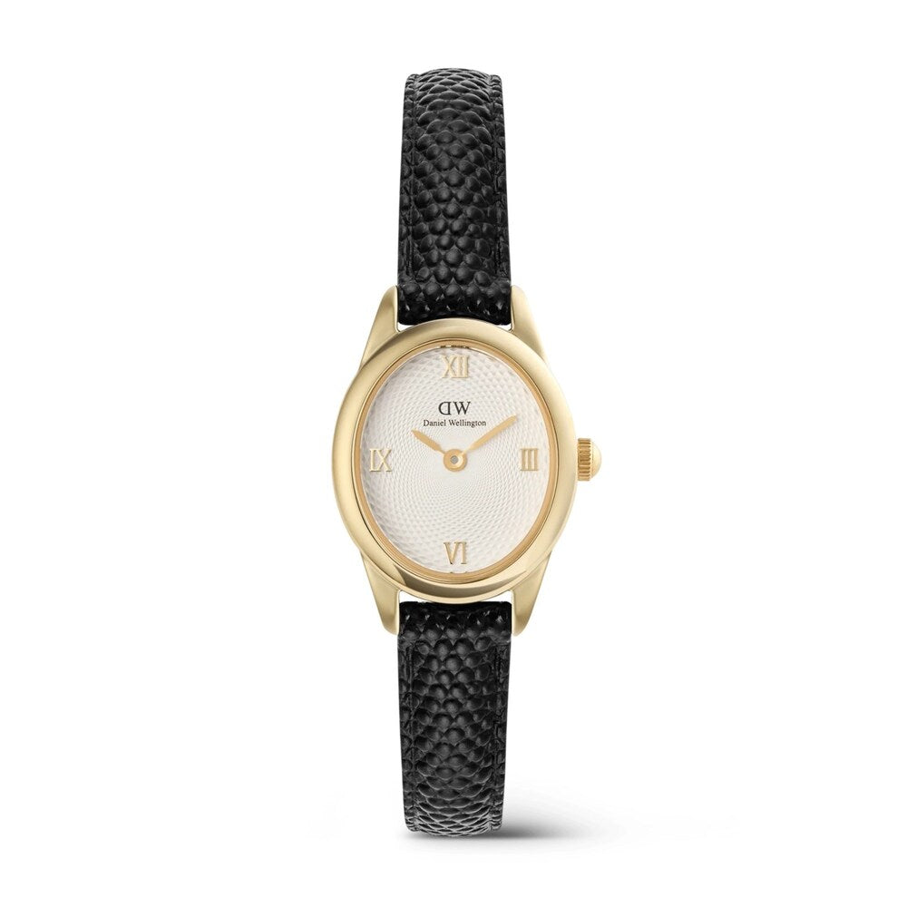 Orologio Daniel Wellington Ophelia Mini Black Lizard White Gold