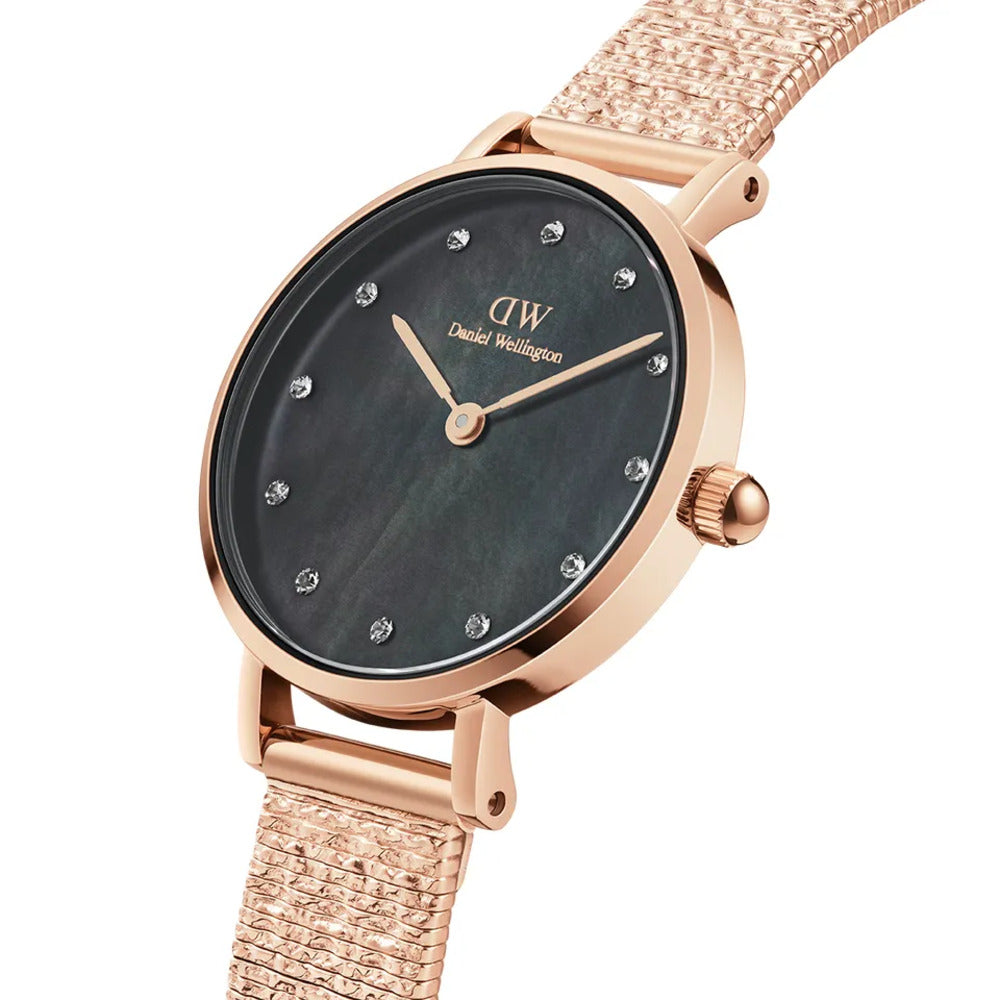 Orologio Daniel Wellington Petite Lumine Pressed Piano Rosegold/Black 28mm