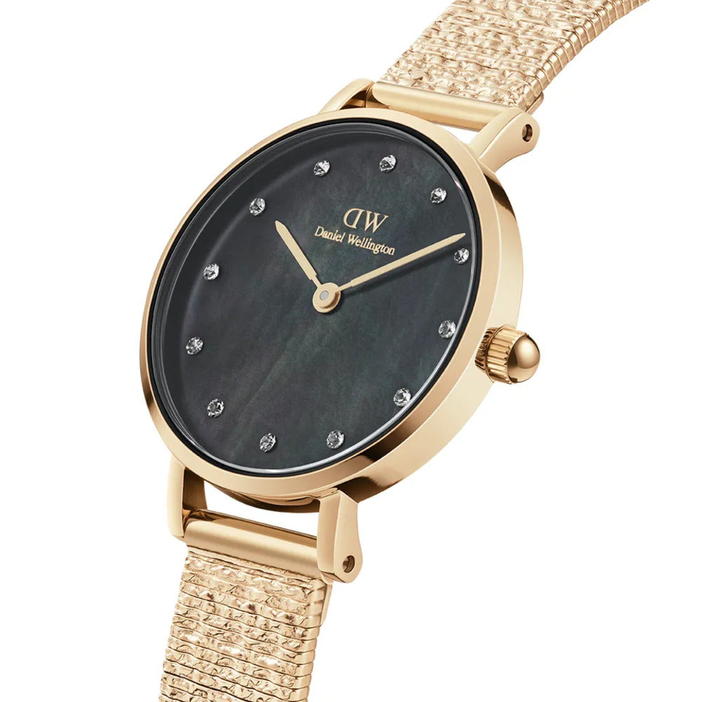Orologio Daniel Wellington Petite Lumine Pressed Piano Gold/Black 28mm