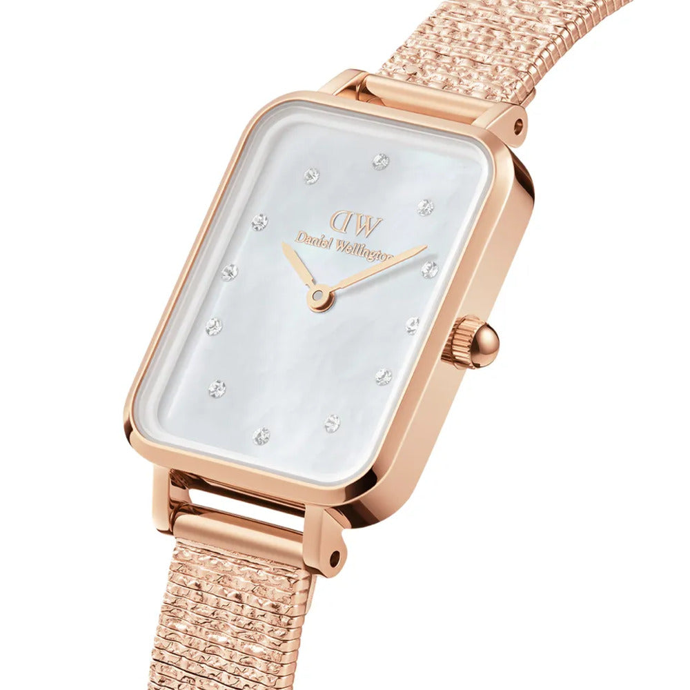 Orologio Daniel Wellington Quadro Lumine Pressed Piano Rosegold/White