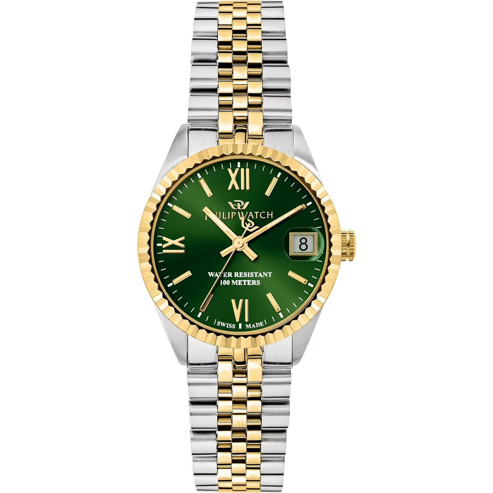 Orologio Philip Watch Caribe Silver, Gold, Green 31 mm