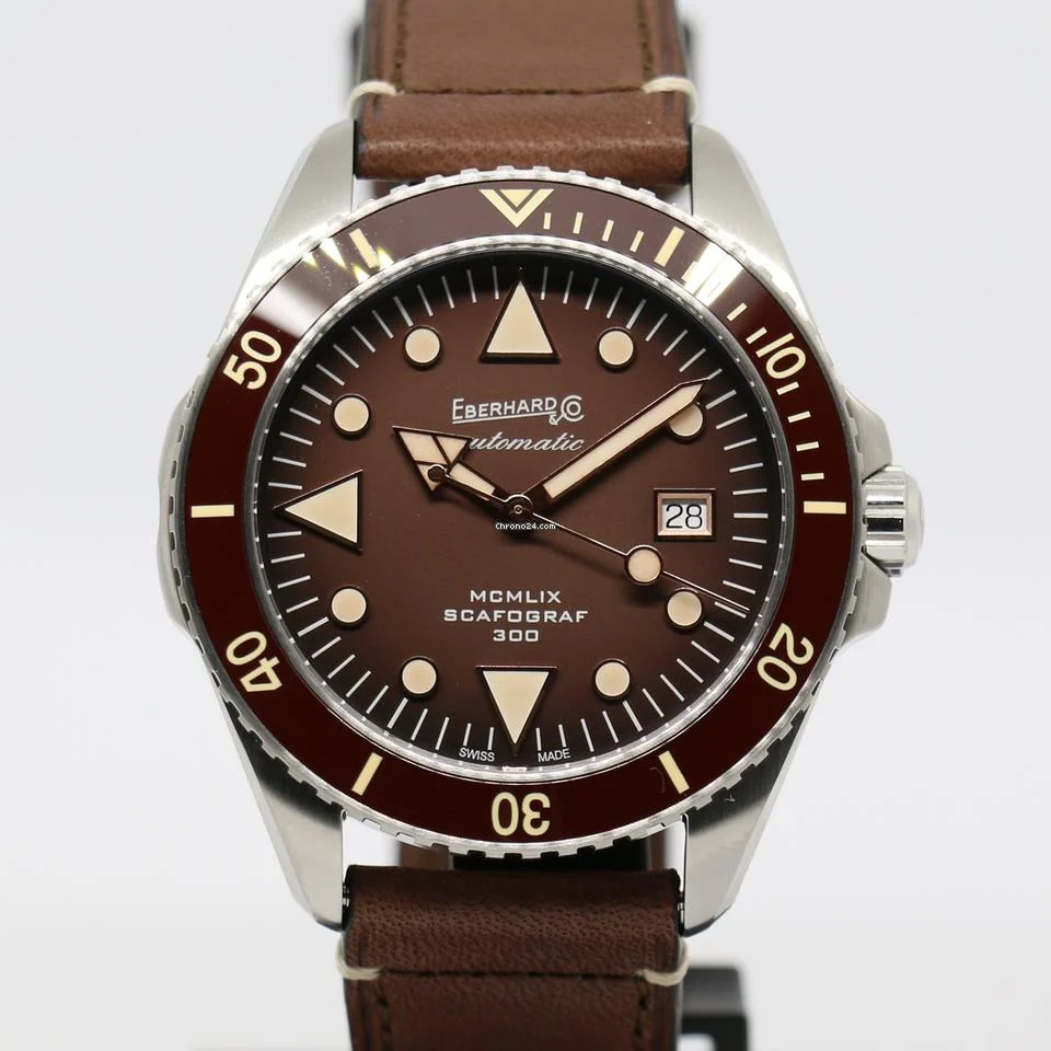 Orologio Uomo Eberhard Scafograf MCMLIX Brown