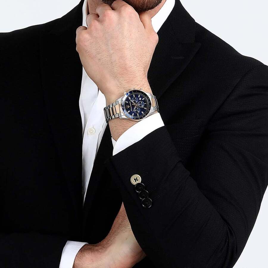Orologio Uomo MASERATI Sfida Silver/Rosegold/Blue