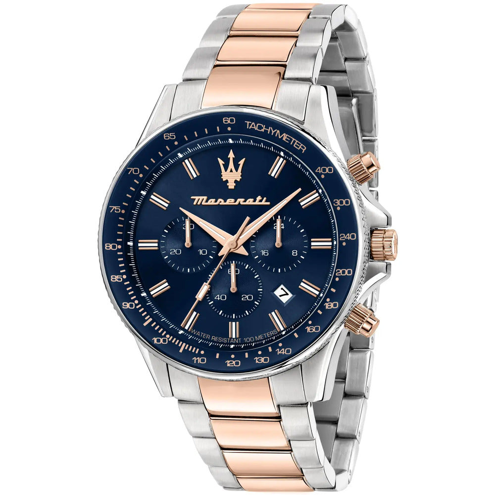 Orologio Uomo MASERATI Sfida Silver/Rosegold/Blue