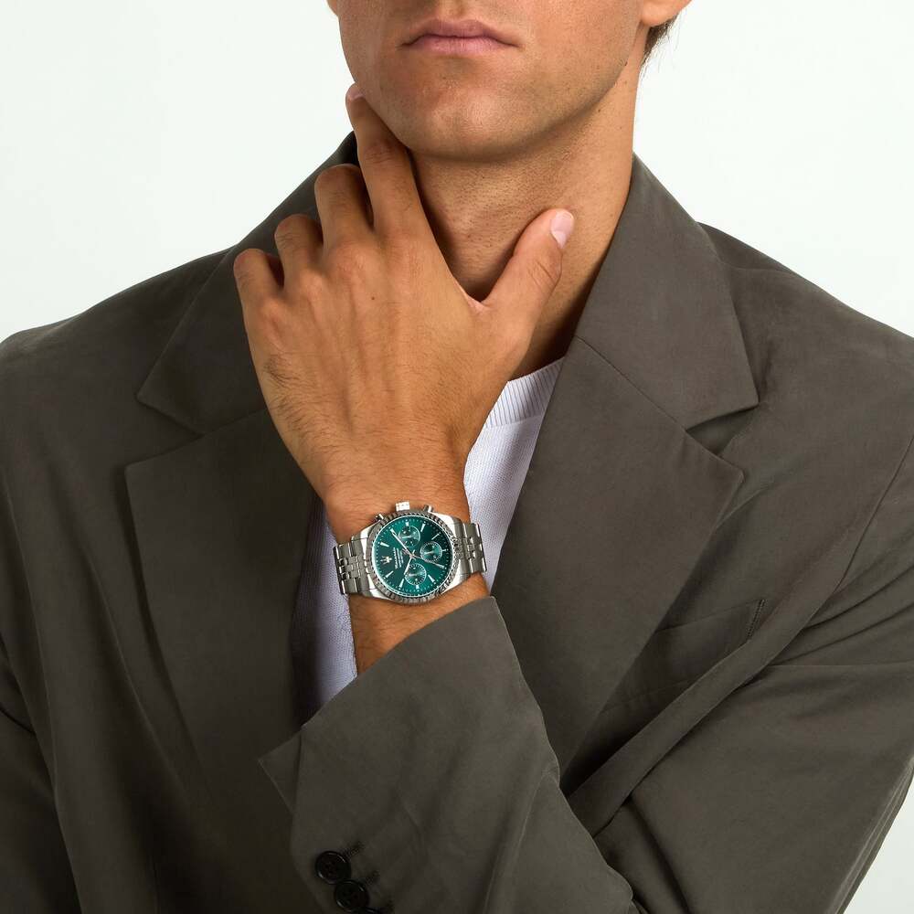 Orologio Multifunzione MASERATI Competizione Silver Green