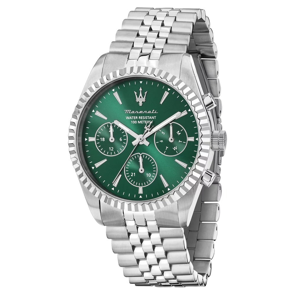 Orologio Multifunzione MASERATI Competizione Silver Green