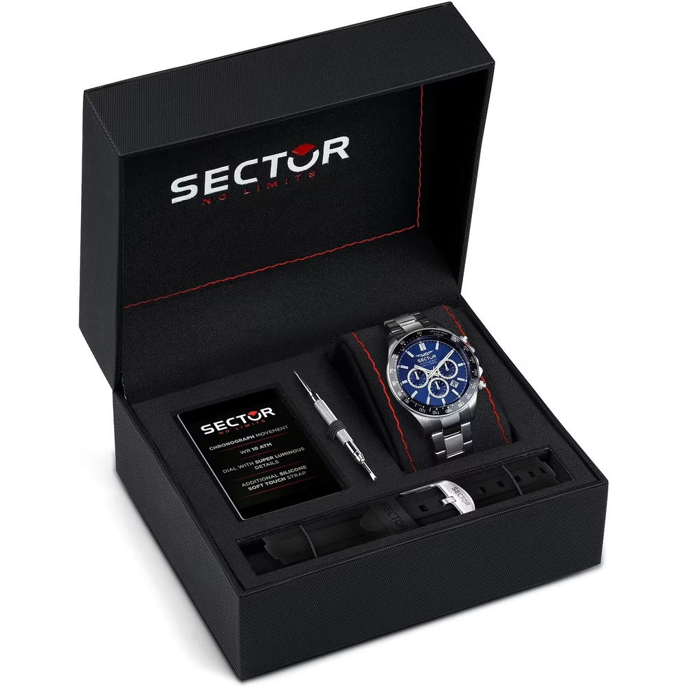 Orologio Crografo Uomo SECTOR Silver/Blue