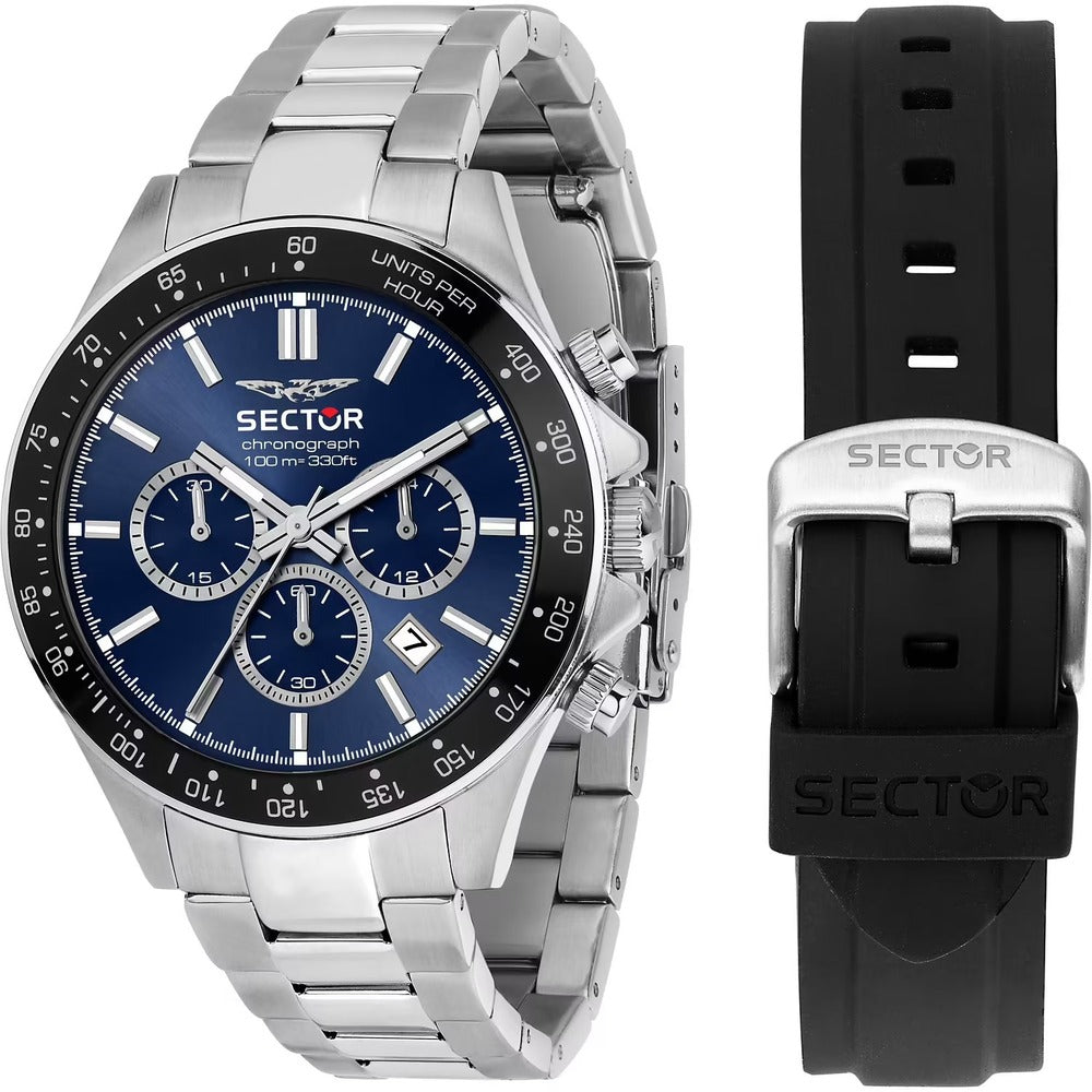 Orologio Crografo Uomo SECTOR Silver/Blue