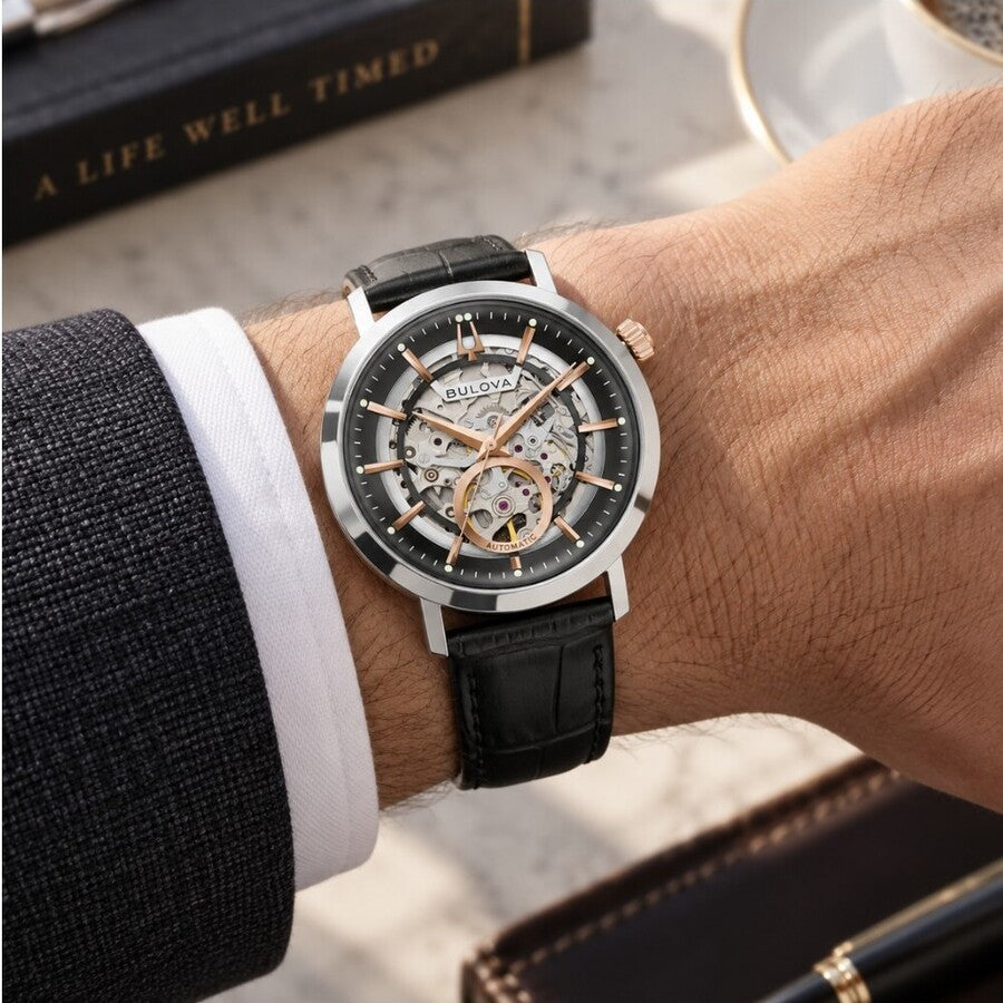 Orologio BULOVA Aerojet Automatic 38 mm Silver Black Rosegold
