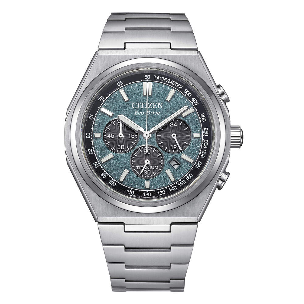 Orologio CITIZEN Crono Super Titanio Silver/Green