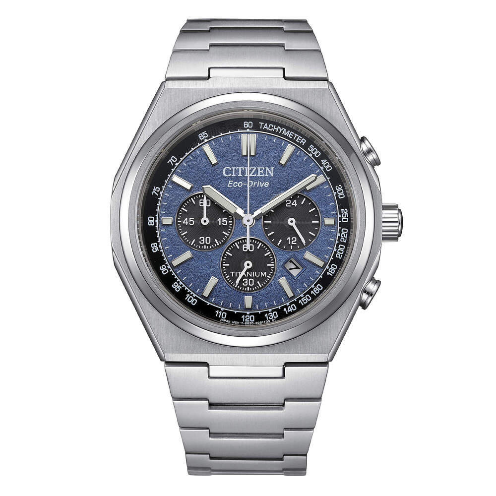 Orologio CITIZEN Crono Super Titanio Silver/Blue