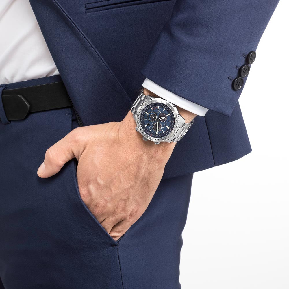 Orologio CITIZEN Radiocontrollato Crono Pilot Super Titanio