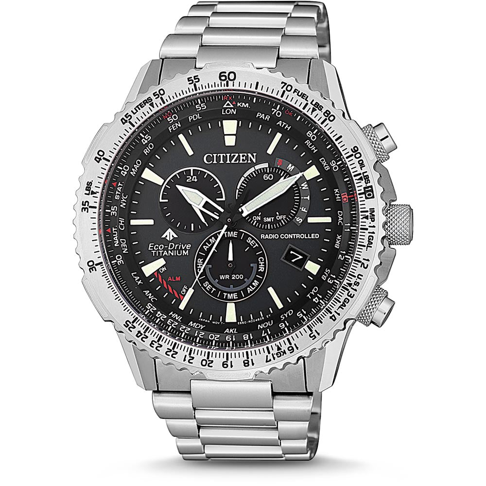 Orologio CITIZEN Radiocontrollato Crono Pilot Super Titanio
