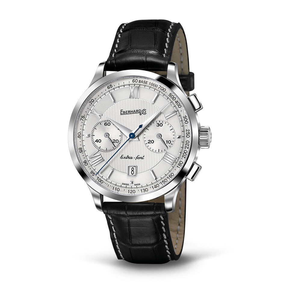 Orologio cronografo automatico EBERHARD EXTRA FORT BIANCO