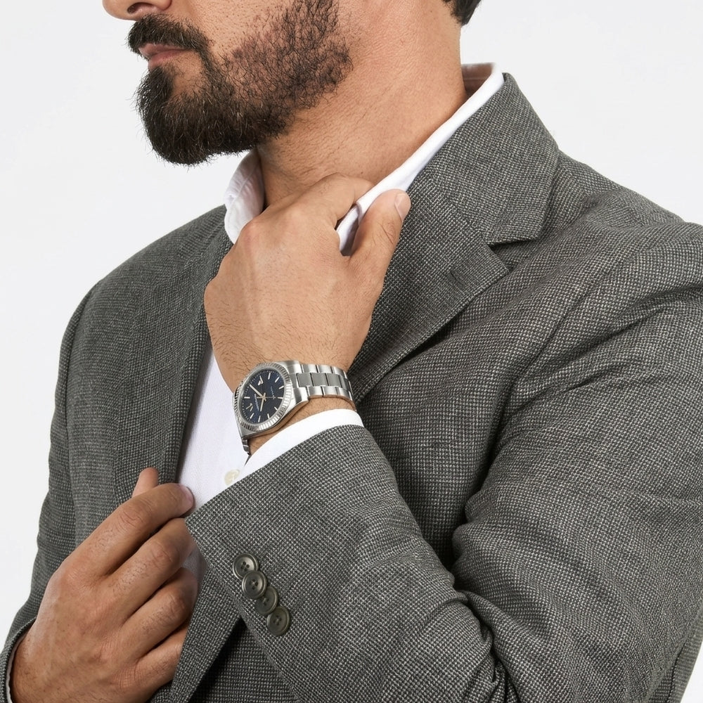 Orologio Lucien Rochat Bienne 39 mm Silver Blue