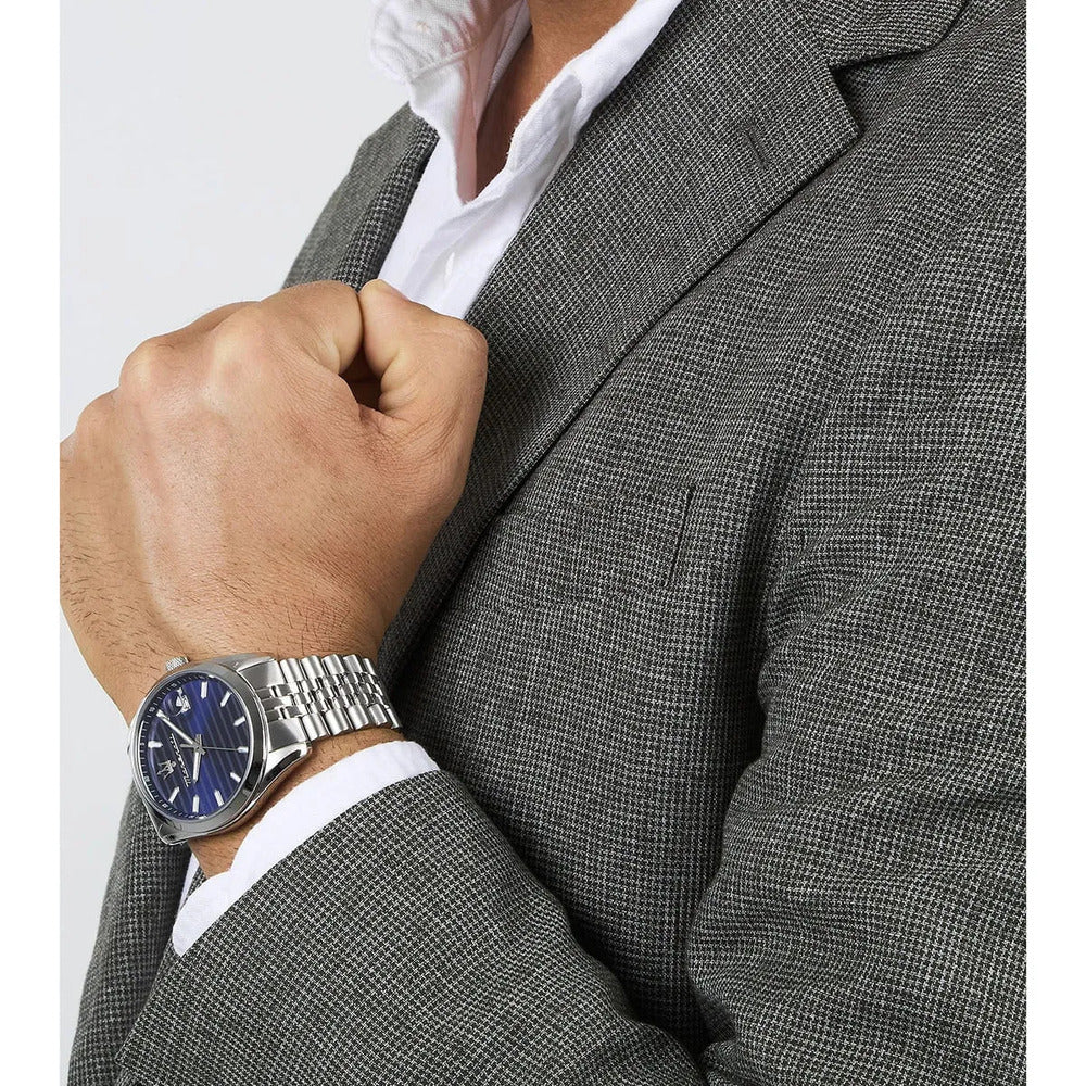 Orologio Maserati Attrazione Silver Blue 43 mm