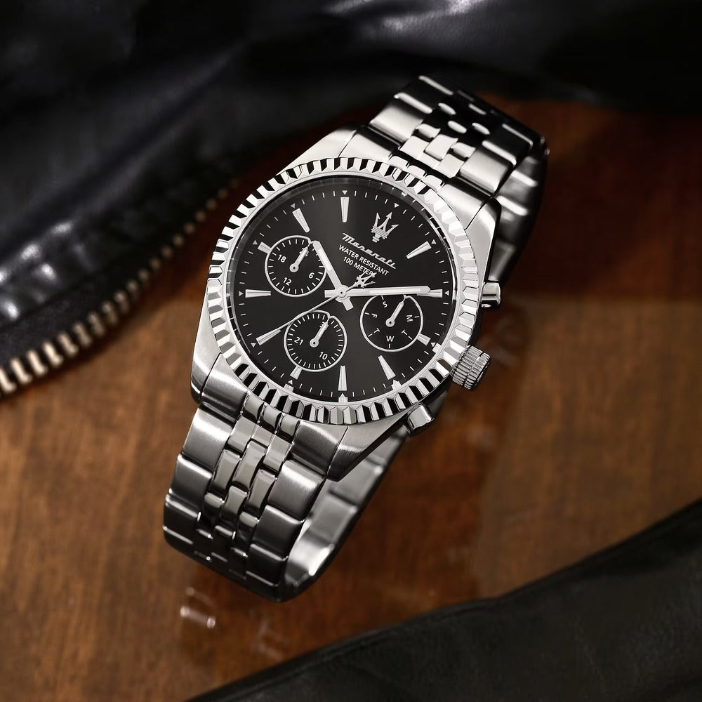 Orologio Multifunzione MASERATI Competizione Silver Black