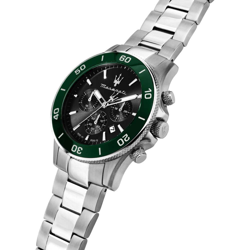 Orologio Cronografo MASERATI Competizione Silver/Green/Black