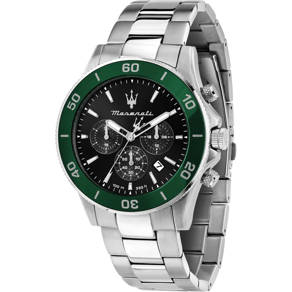 Orologio Cronografo MASERATI Competizione Silver/Green/Black