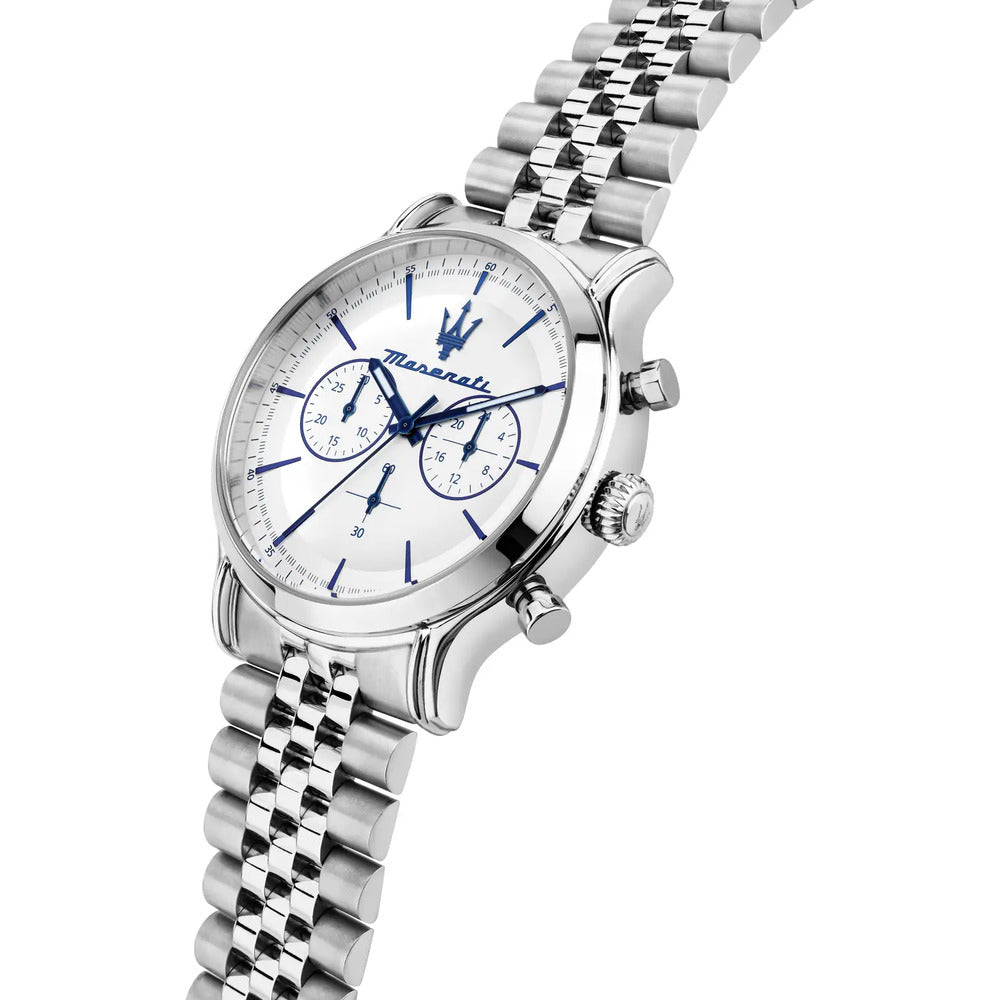 Orologio Cronografo Uomo MASERATI Epoca Silver/Blue