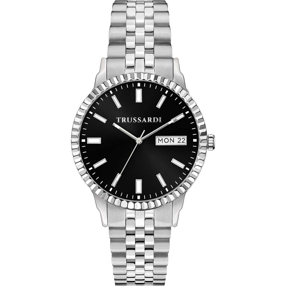 Orologio uomo TRUSSARDI T Bent Silver/Black 39mm
