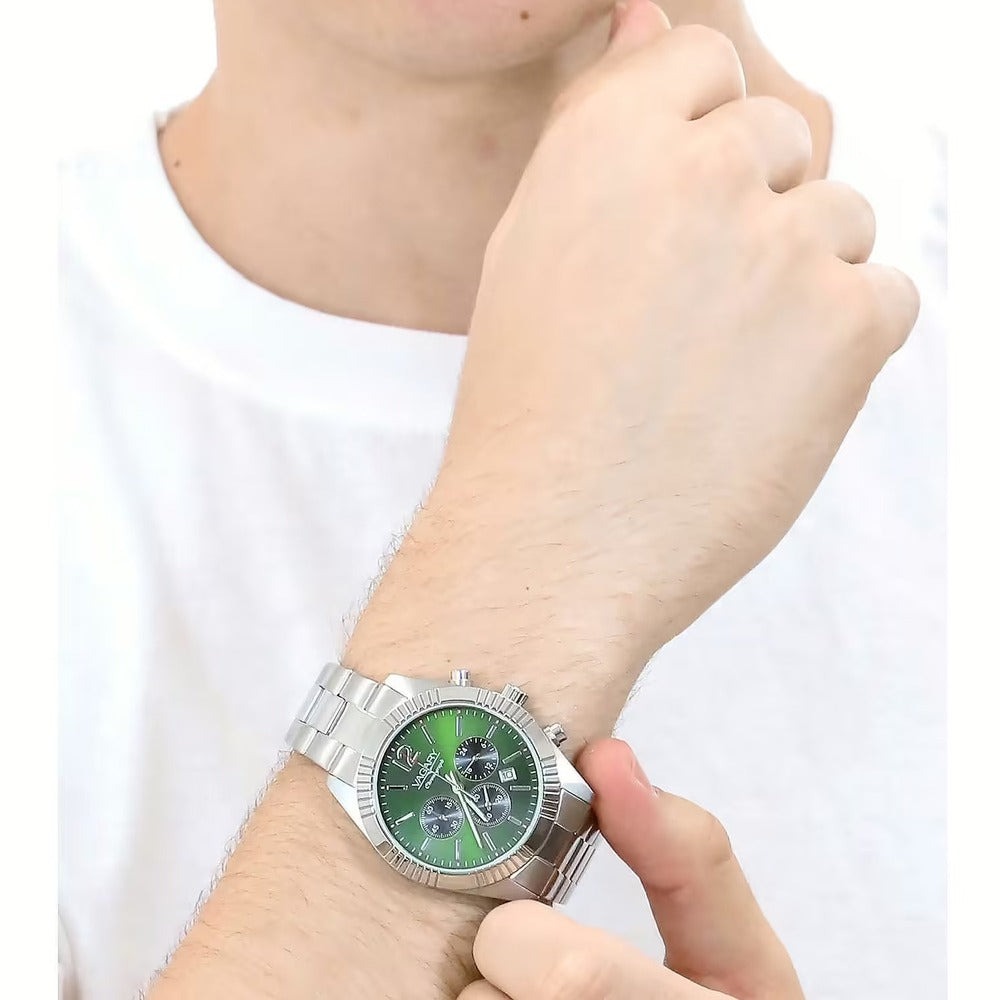 Orologio Uomo Vagary by CITIZEN Timeless Crono Silver/Green