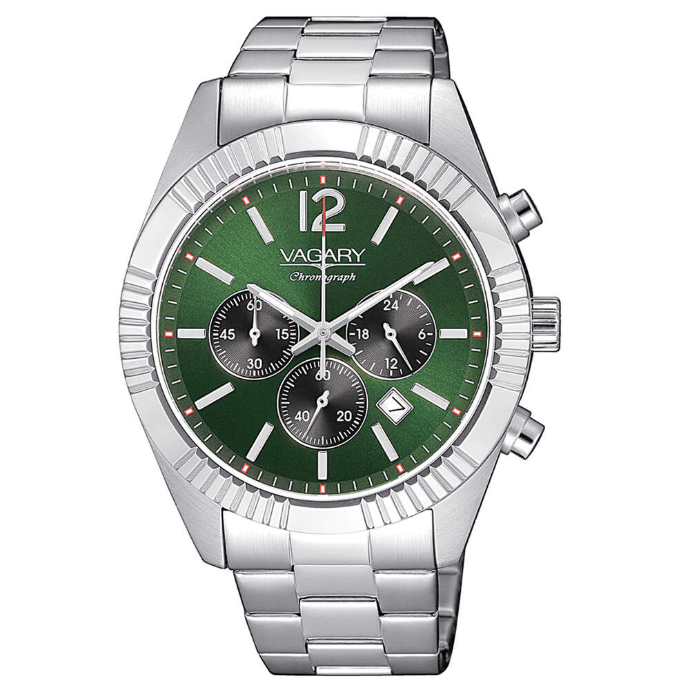 Orologio Uomo Vagary by CITIZEN Timeless Crono Silver/Green