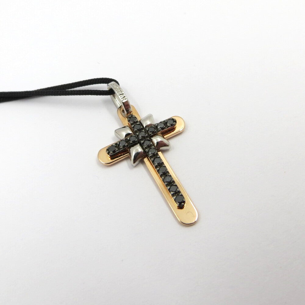Pendente Croce ZANCAN Oro e Diamanti neri