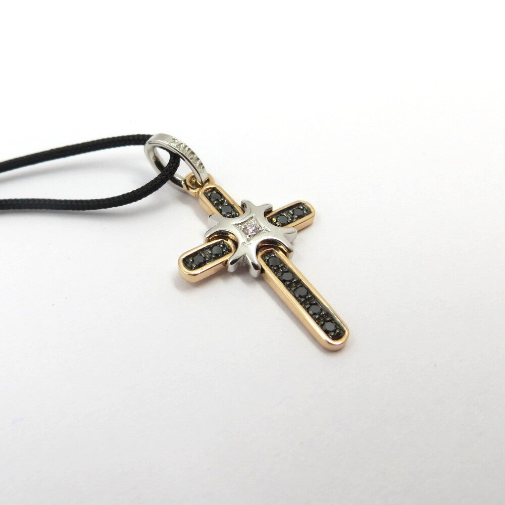 Pendente Croce ZANCAN Oro e Diamanti Bianchi e neri